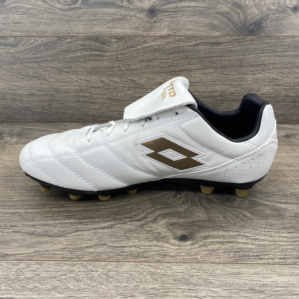 Lotto Stadio Mens White Gold Soccer Cleats Sz 9.5 Us 42.5 Eu View 6